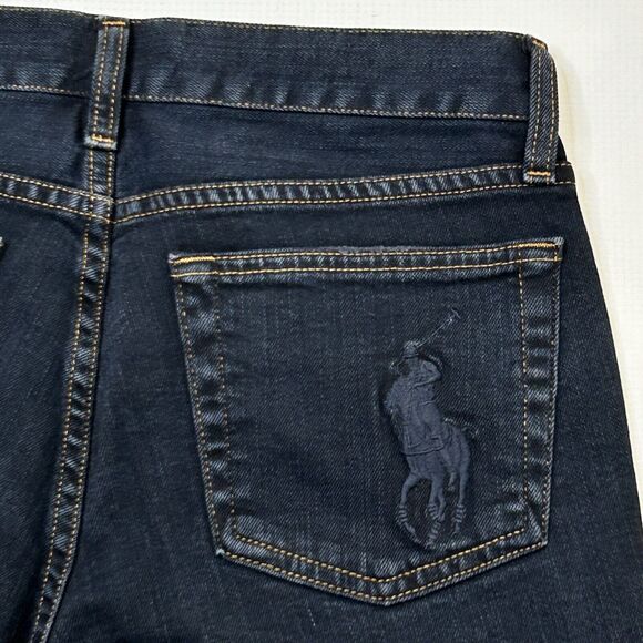 Ralph Lauren Low Rise Straight Leg Denim Jeans Dark Wash 29 Tall 34” Inseam NEW - Picture 3 of 10